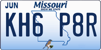 MO license plate KH6P8R