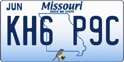 MO license plate KH6P9C