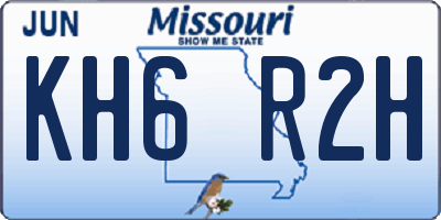 MO license plate KH6R2H