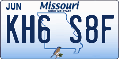 MO license plate KH6S8F