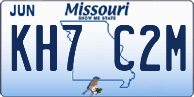 MO license plate KH7C2M