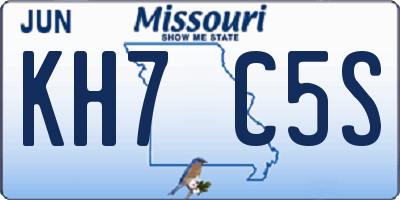 MO license plate KH7C5S