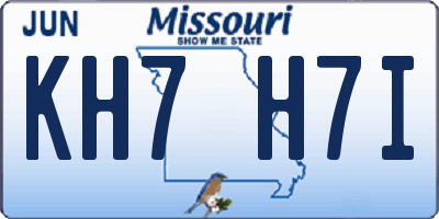 MO license plate KH7H7I