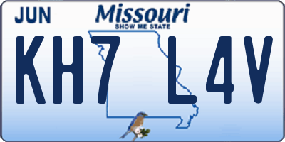 MO license plate KH7L4V