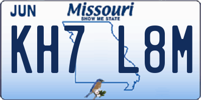 MO license plate KH7L8M