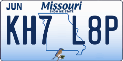 MO license plate KH7L8P