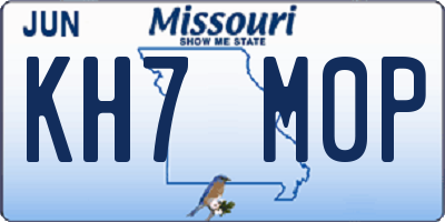 MO license plate KH7M0P