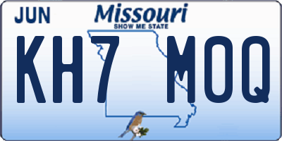 MO license plate KH7M0Q