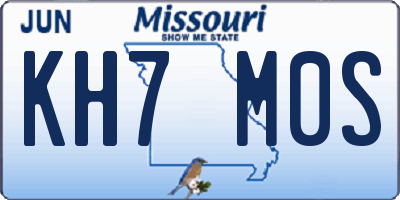MO license plate KH7M0S