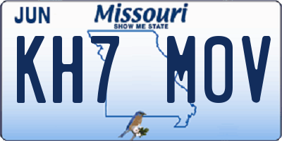 MO license plate KH7M0V