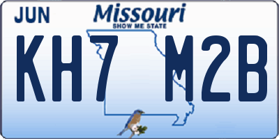 MO license plate KH7M2B