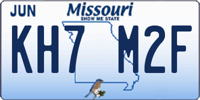 MO license plate KH7M2F