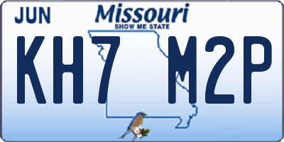 MO license plate KH7M2P