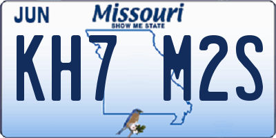 MO license plate KH7M2S