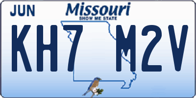 MO license plate KH7M2V
