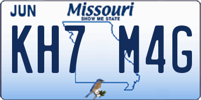 MO license plate KH7M4G