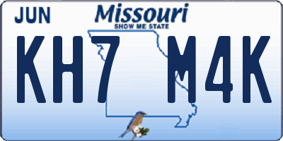 MO license plate KH7M4K