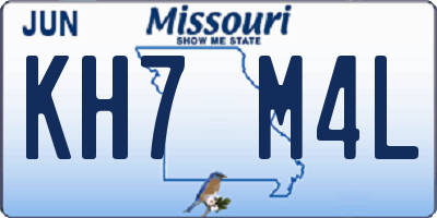 MO license plate KH7M4L