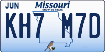 MO license plate KH7M7D
