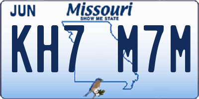 MO license plate KH7M7M