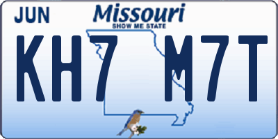 MO license plate KH7M7T