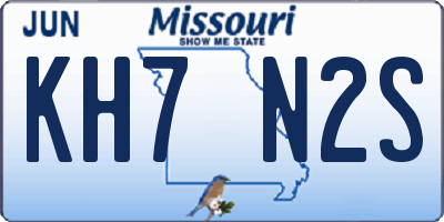 MO license plate KH7N2S