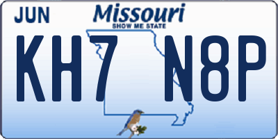 MO license plate KH7N8P