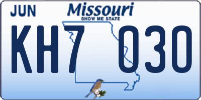 MO license plate KH7O3O