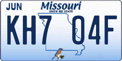 MO license plate KH7O4F
