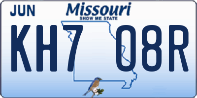 MO license plate KH7O8R