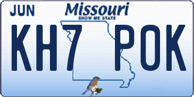 MO license plate KH7P0K