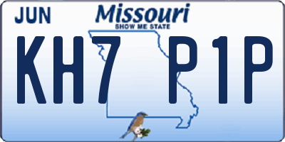 MO license plate KH7P1P