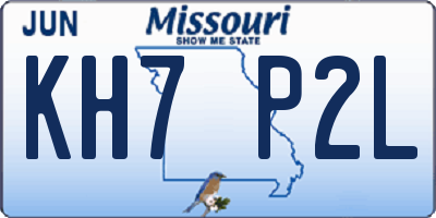 MO license plate KH7P2L