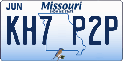 MO license plate KH7P2P