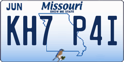MO license plate KH7P4I