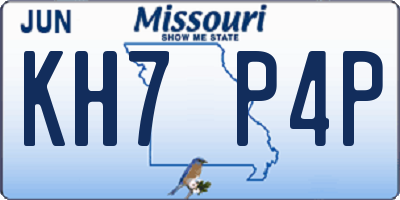 MO license plate KH7P4P