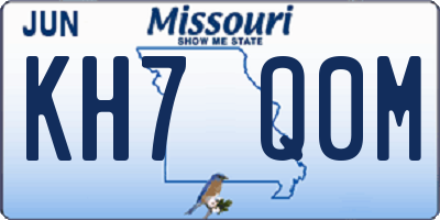MO license plate KH7Q0M