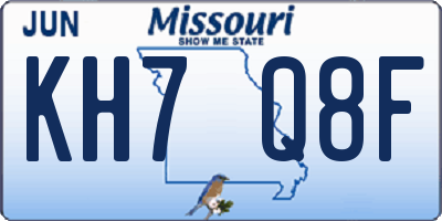 MO license plate KH7Q8F