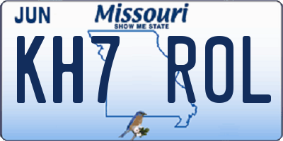 MO license plate KH7R0L