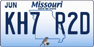 MO license plate KH7R2D