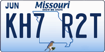 MO license plate KH7R2T