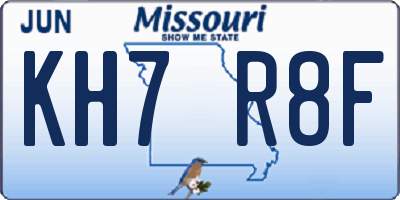MO license plate KH7R8F
