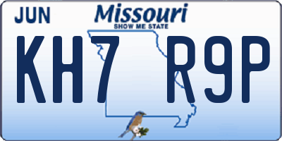 MO license plate KH7R9P