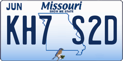 MO license plate KH7S2D