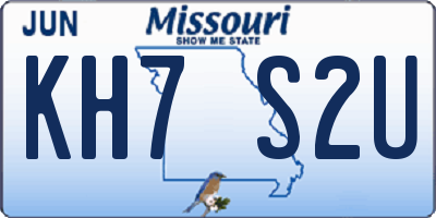 MO license plate KH7S2U