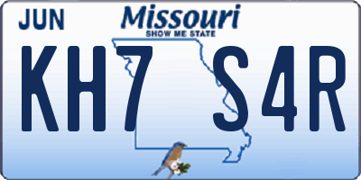 MO license plate KH7S4R