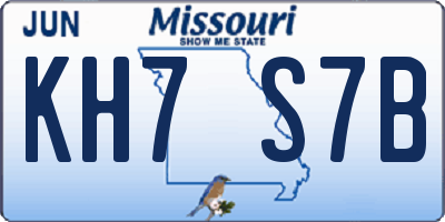 MO license plate KH7S7B