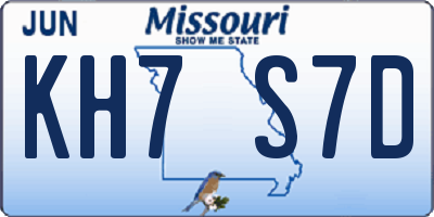 MO license plate KH7S7D