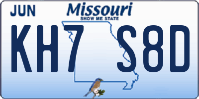 MO license plate KH7S8D