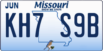 MO license plate KH7S9B